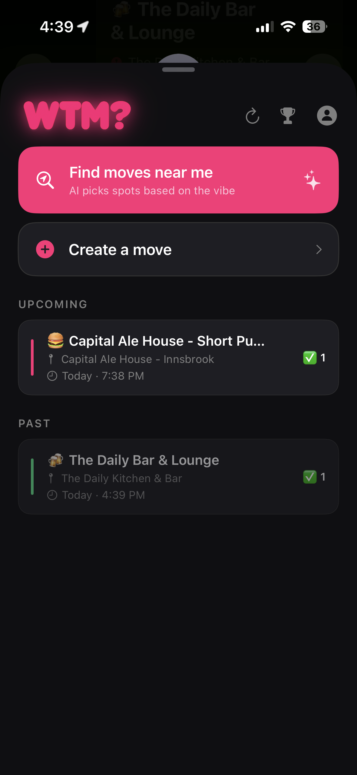 Home screen