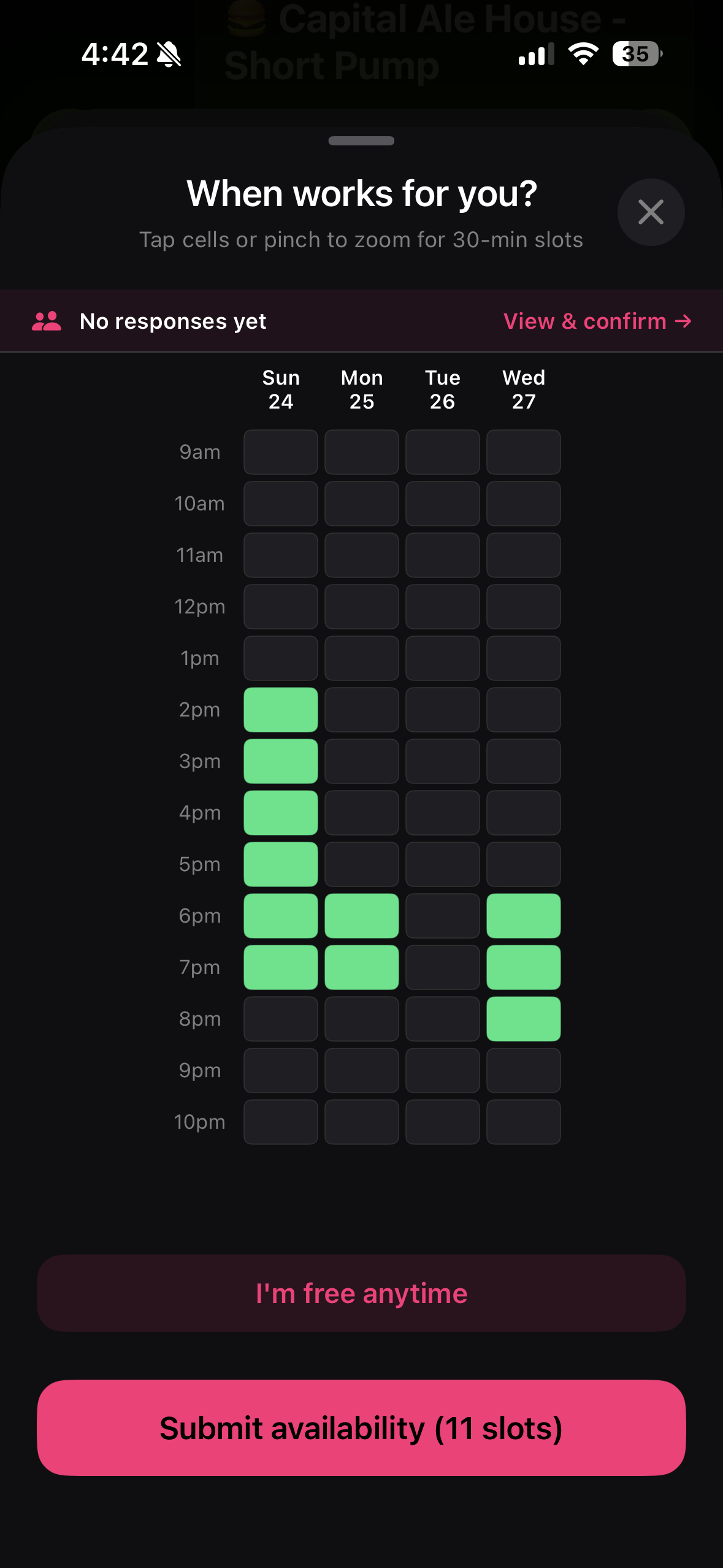 Availability poll